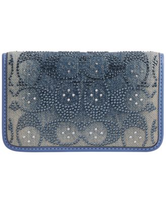 Essential Crystal Denim Signature Slim Card Case 