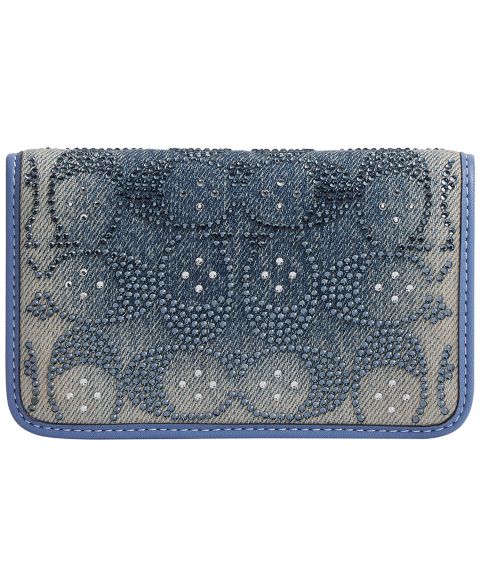 Женские кошельки COACH Essential Crystal Denim Signature Slim Card Case