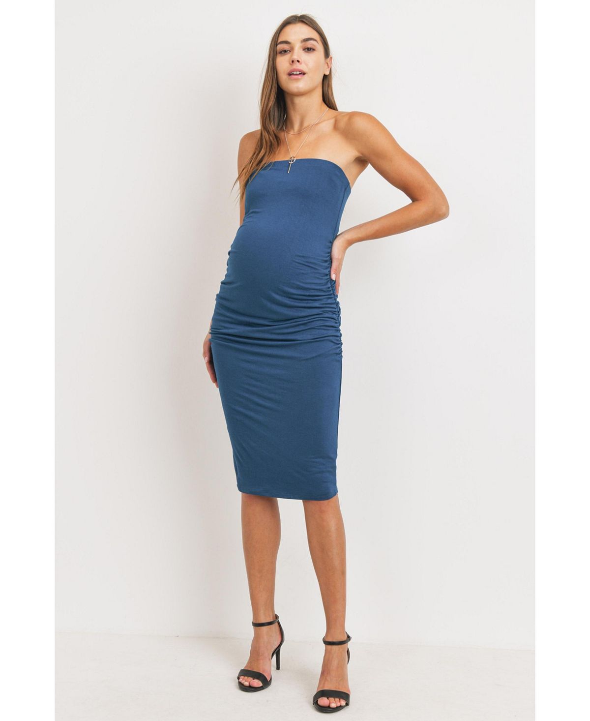 Hello Miz Women's Ruched Strapless Bodycon Dress view 4 — MAYCSS fashion products