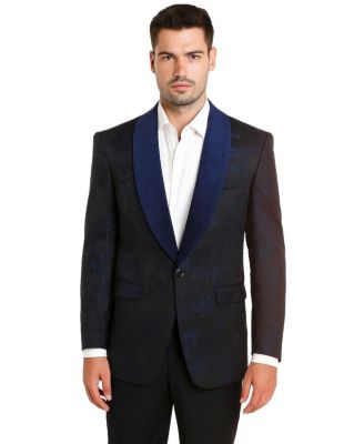 Men's Slim Fit Floral Shawl Collar Blazer
