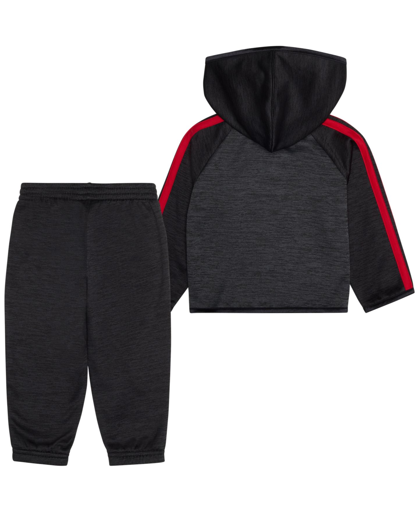 Детский комплект adidas для малыша: куртка с длинным рукавом и джоггеры, 2 предмета, цвет: Чёрный / Красный — фото 2