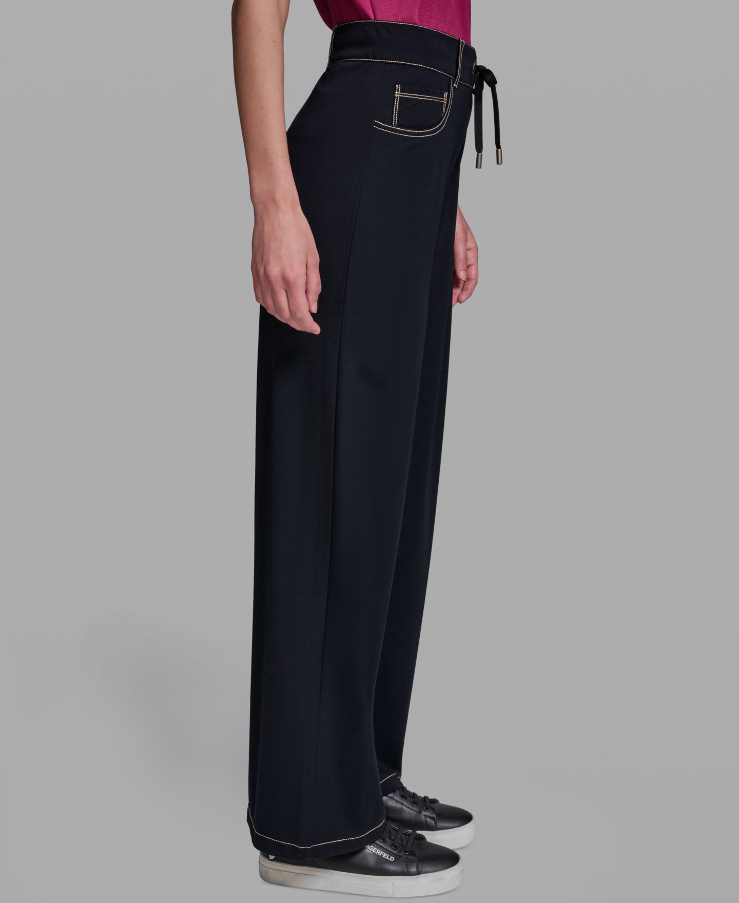 Женские брюки KARL LAGERFELD PARIS Pull-On Jersey Pants, цвет: Тёмно-синий — фото 3