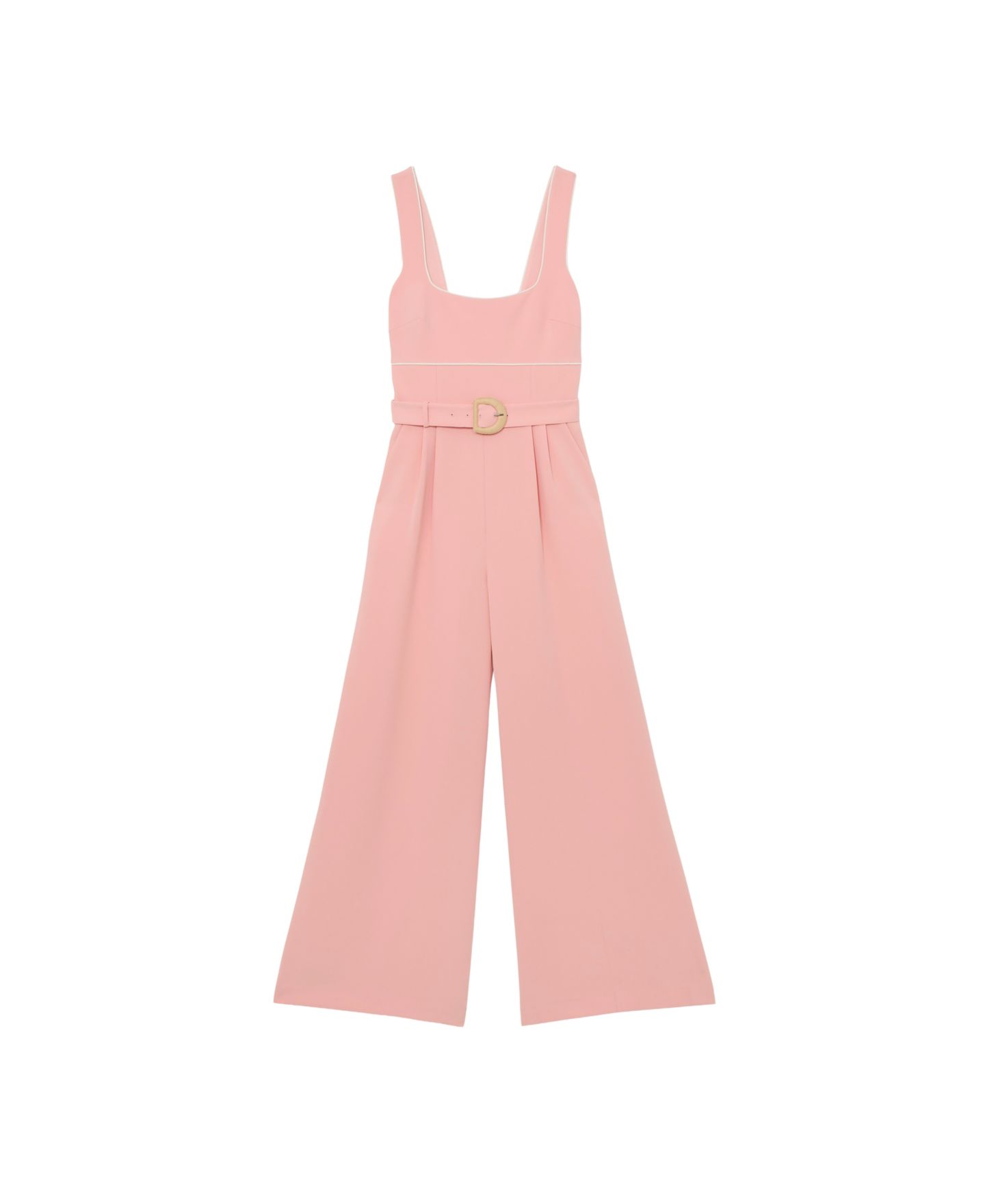 Женский комбинезон REISS Tipped Wide-Leg Belted Jumpsuit, цвет: Розовый — фото 5