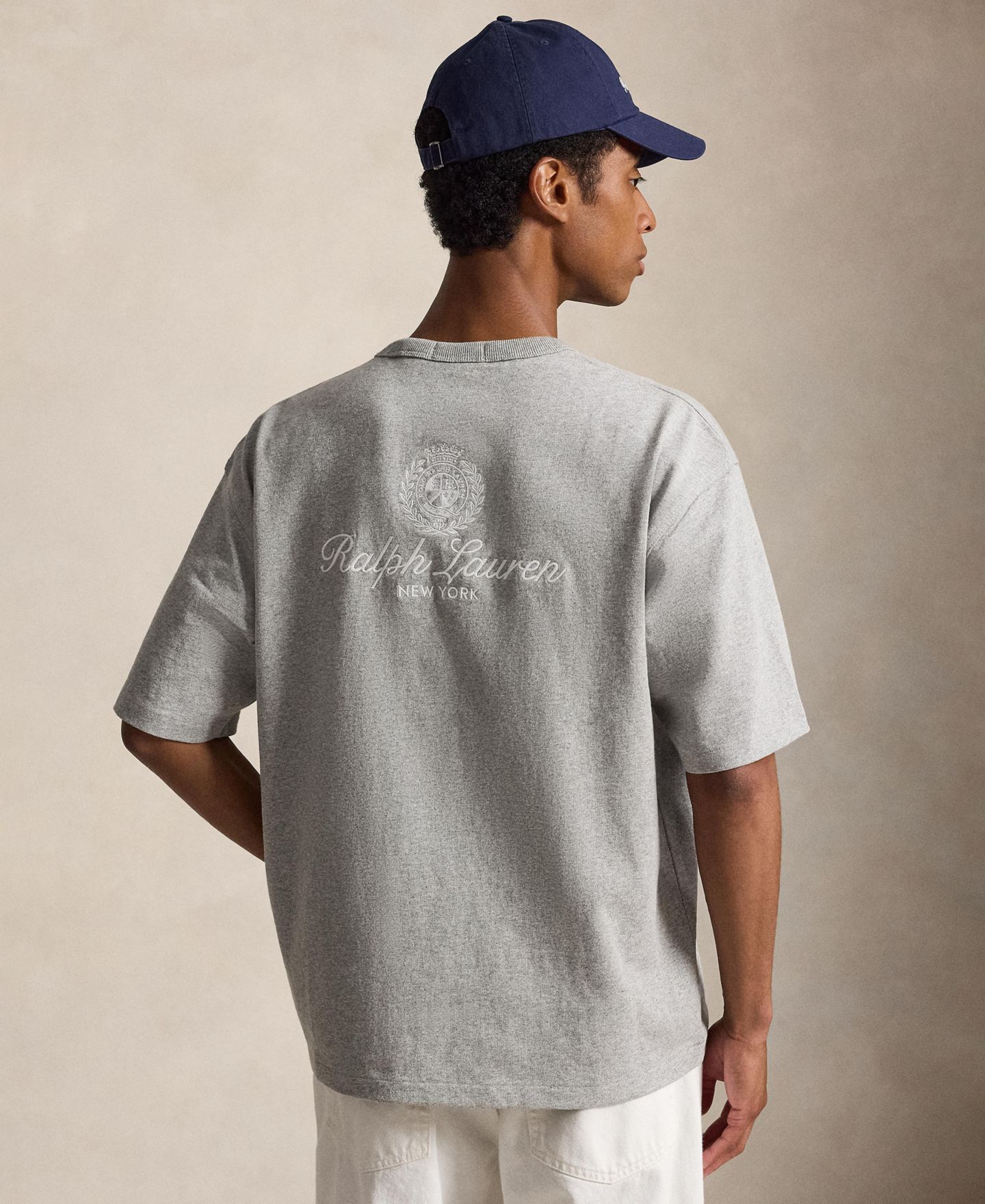 Мужская футболка Polo Ralph Lauren Jersey Graphic Relaxed-Fit, цвет: Меланжевый — фото 1