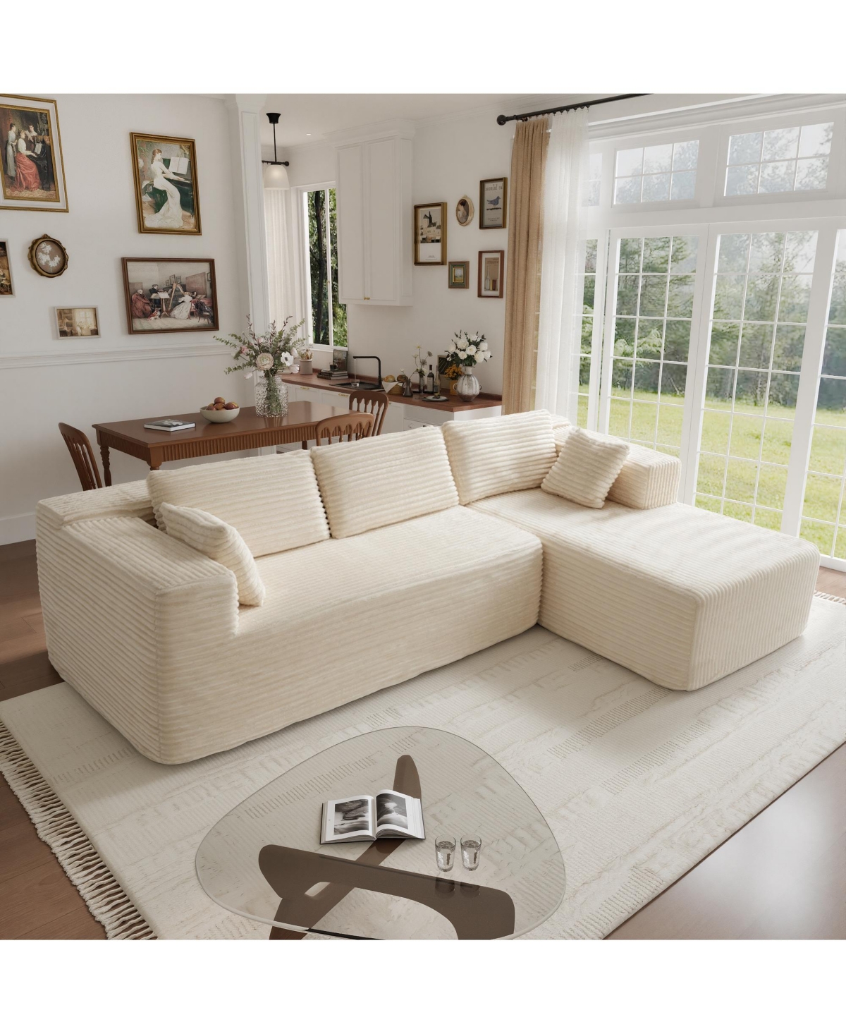 Famapy 106" Modular Sectional Sofa with Pillows