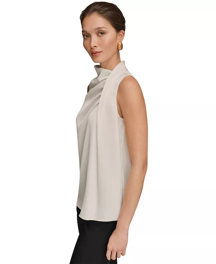 Women's Sleeveless Twist-Front Drape Blouse - thumbnail 3