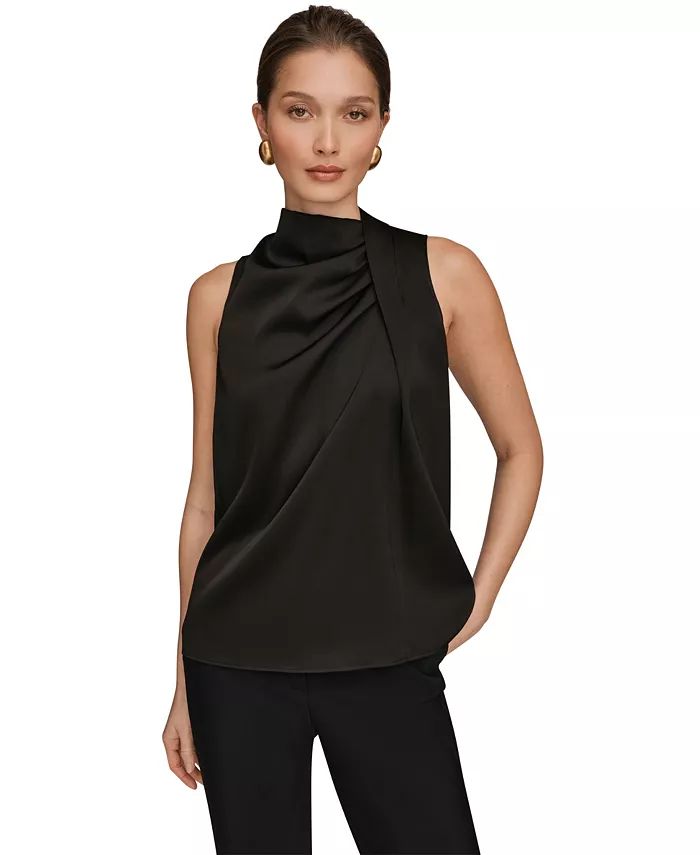 Women's Sleeveless Twist-Front Drape Blouse - thumbnail 8