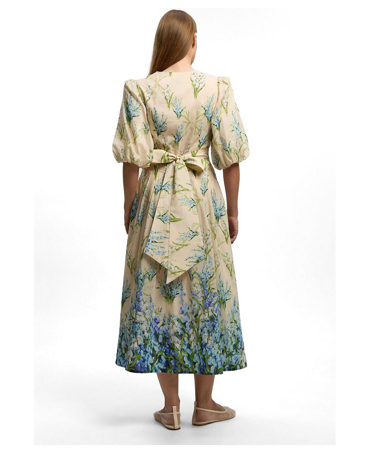 Karen Millen Women's Floral Puff Sleeve Midi Dress view 3 — MAYCSS fashion products
