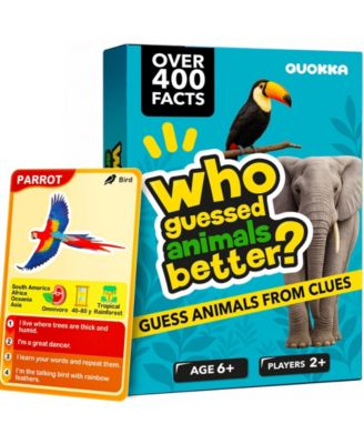 Who Guess It Better Card Games for Kids Ages 6+ - Educational Guessing Game with Animal and Country Visual Clues, Screen-Free Travel