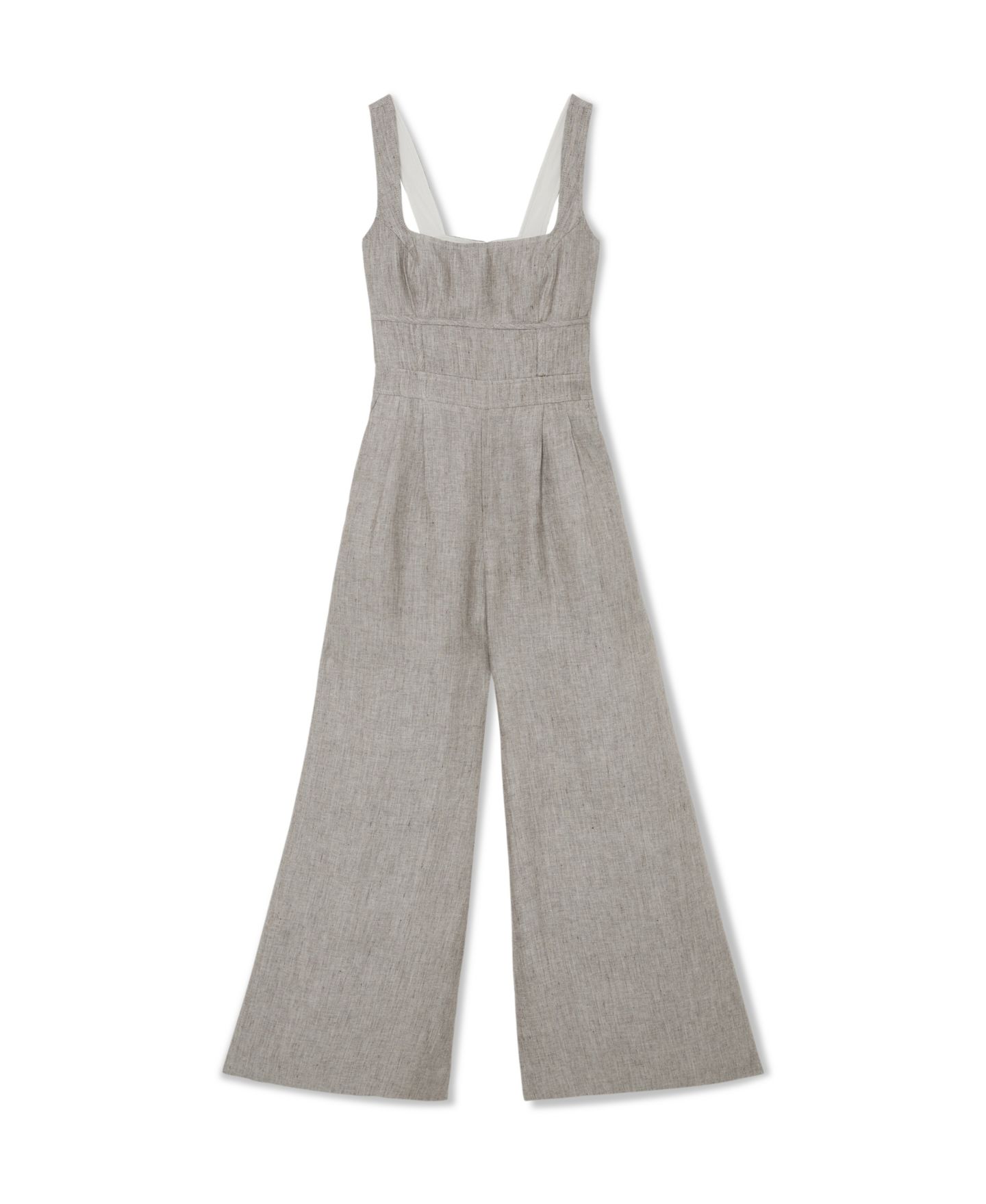 Женский комбинезон REISS Flora Structured Linen Jumpsuit, цвет: Нейтральный — фото 5