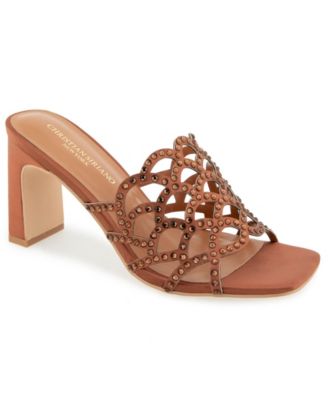 Women's Francez Scalloped Rhinestone Heeled Sandal