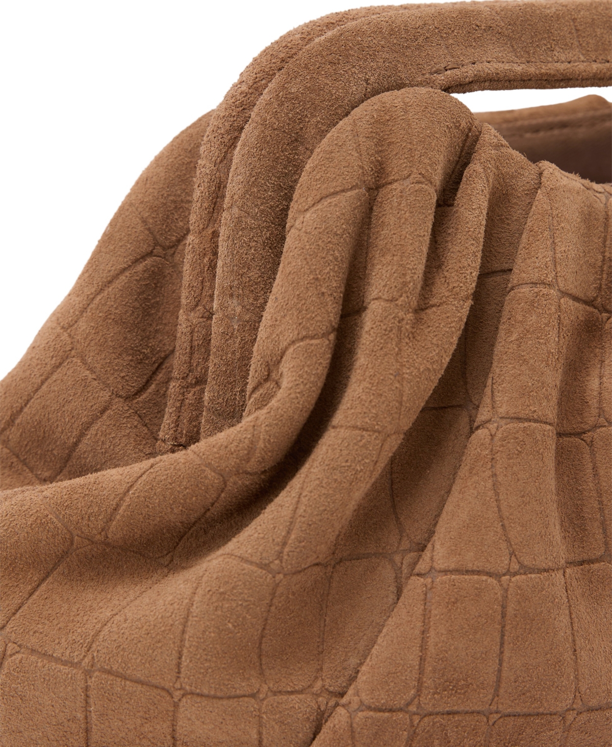 Reiss Women's June Croc Embossed Suede Clutch