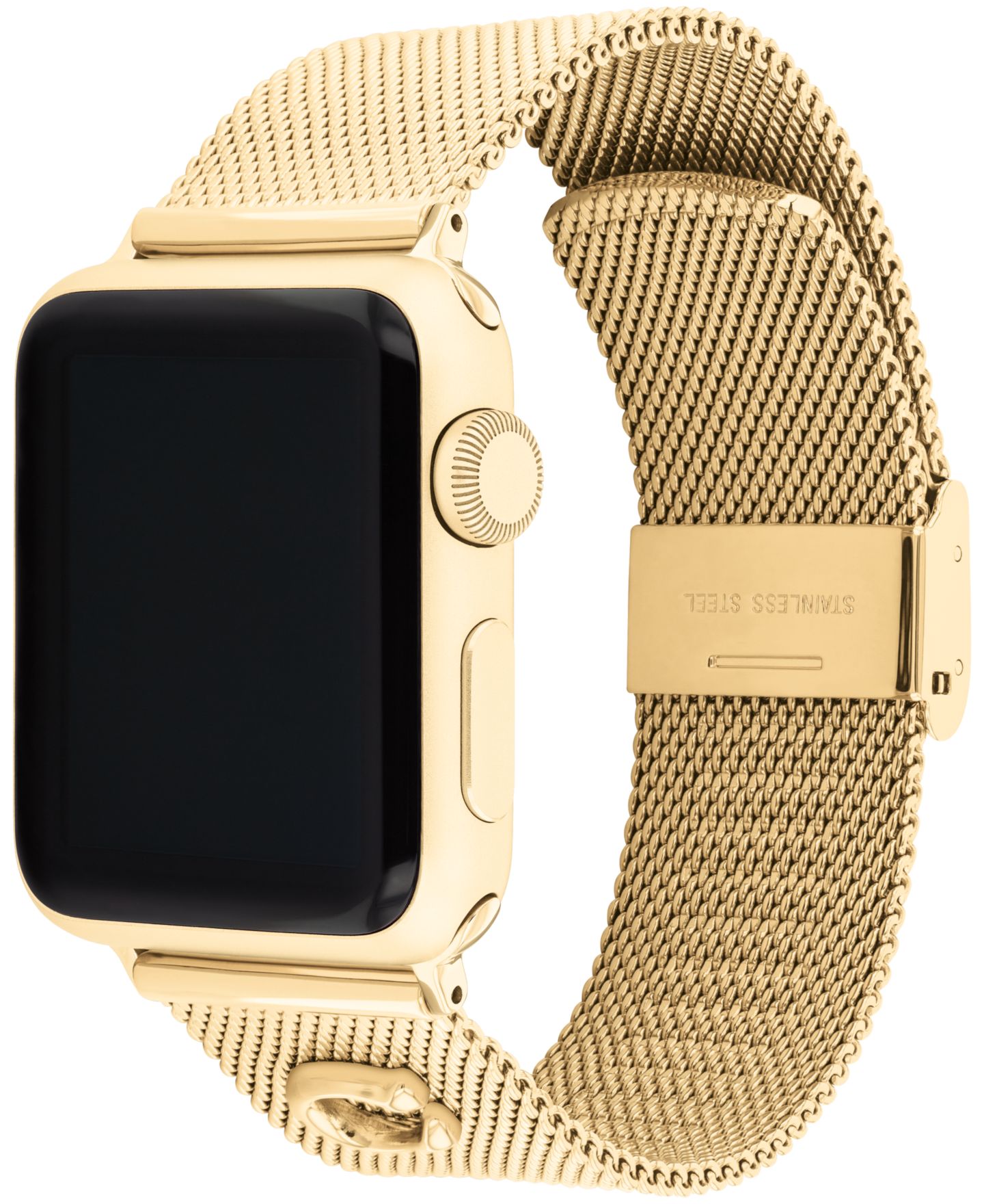 Женский ремешок для часов COACH Gold-Tone Stainless Steel Apple Watch Strap 38mm, 40mm, 41mm — фото 3