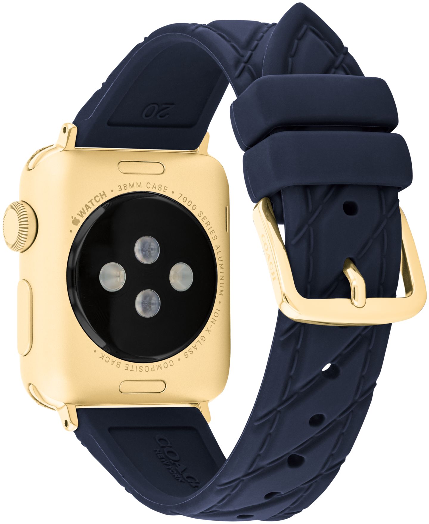 Женский ремешок для часов COACH Navy Silicone Apple Watch Strap 38mm, 40mm, 41mm — фото 2