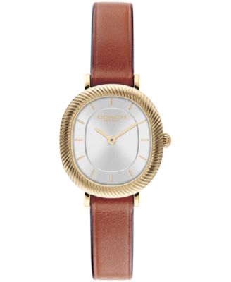 Women's Harlow Saddle Leather Strap Watch 23.8mm