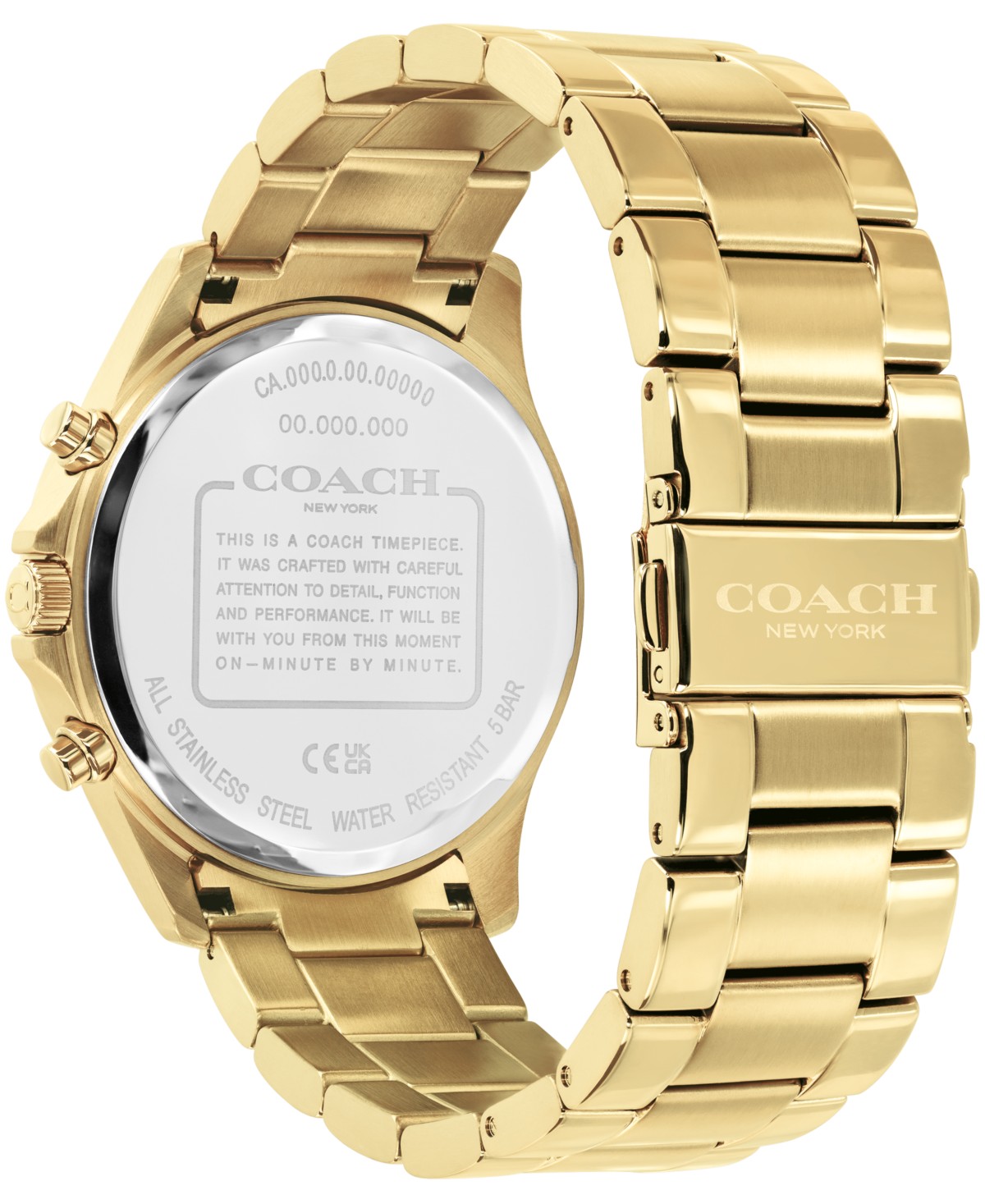 Мужские часы COACH Oliver на стальном браслете золотистого тона, 41 мм — фото 3