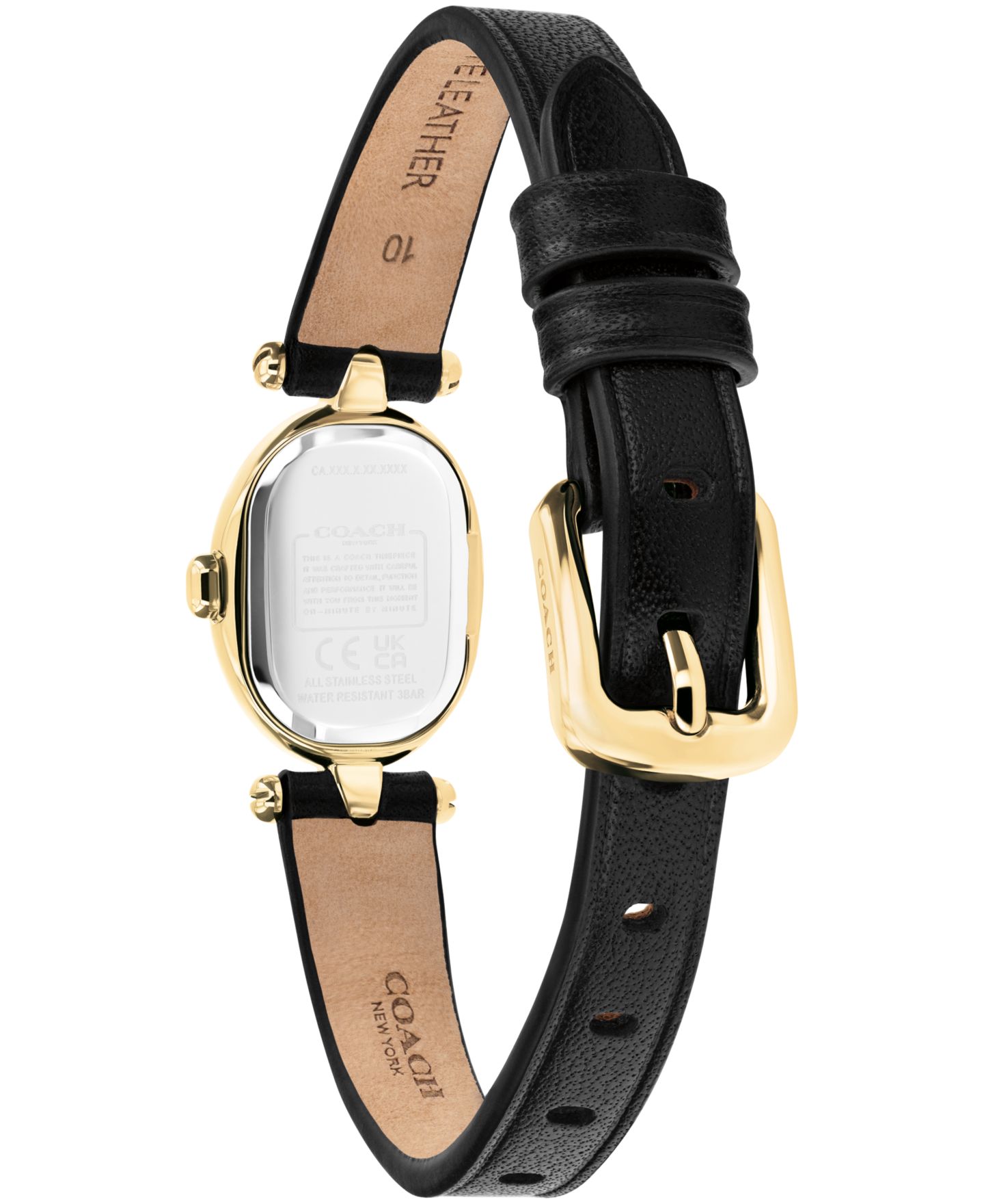 Женские часы Coach Sammy Black Leather Strap Watch 18mm — фото 2