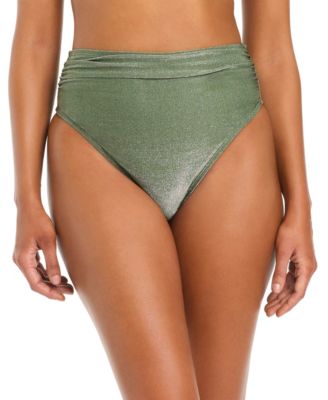 Women's Shimmer Core Solids High-Rise Swim Bottoms