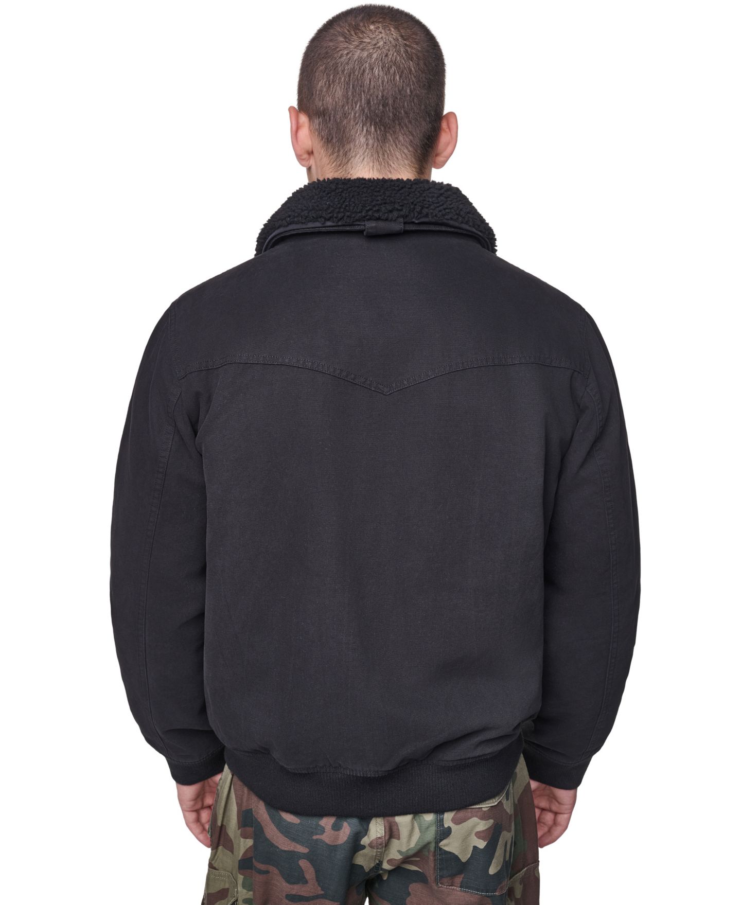 Мужская куртка Levi's Sherpa Collar Western Bomber Aviator, цвет: Чёрный — фото 6