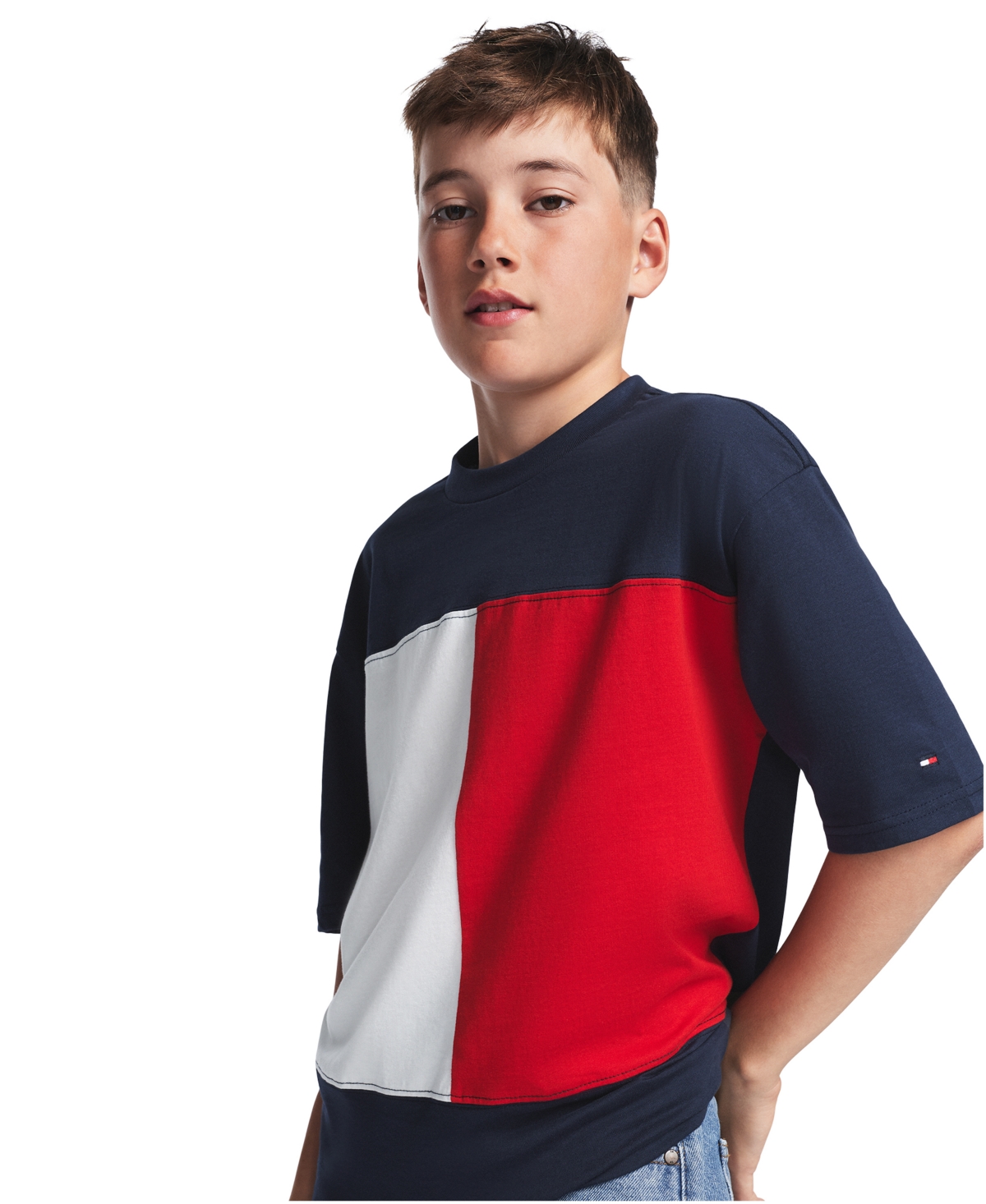 Tommy Hilfiger Boys' 8-20 Color-Block Short-Sleeve T-Shirt