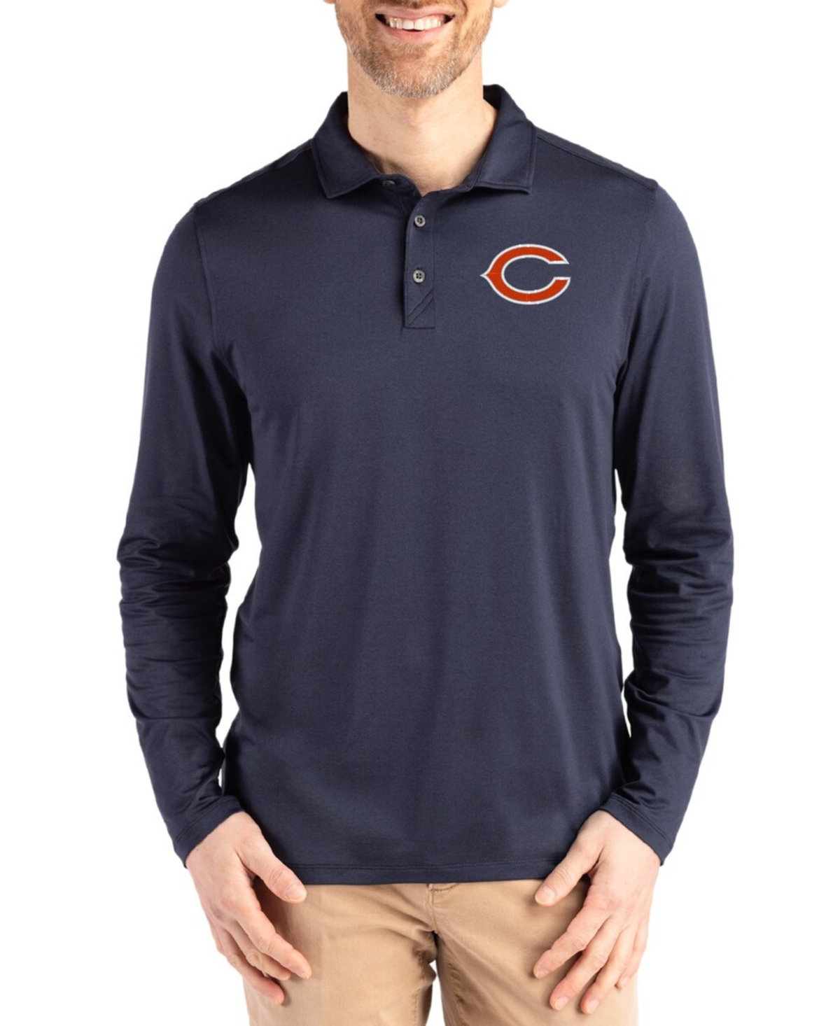 Cutter & Buck Men's Navy Chicago Bears Coastline Epic Comfort Eco Polo Shirt - Navy