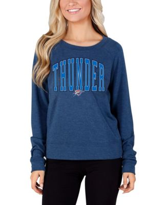 Women's Navy Oklahoma City Thunder Mainstream Terry Long Sleeve Top