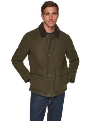 Men's Front-Zip Melton Wool Jacket