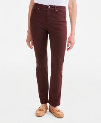 Women's Straight-Leg High-Rise Twill Pants