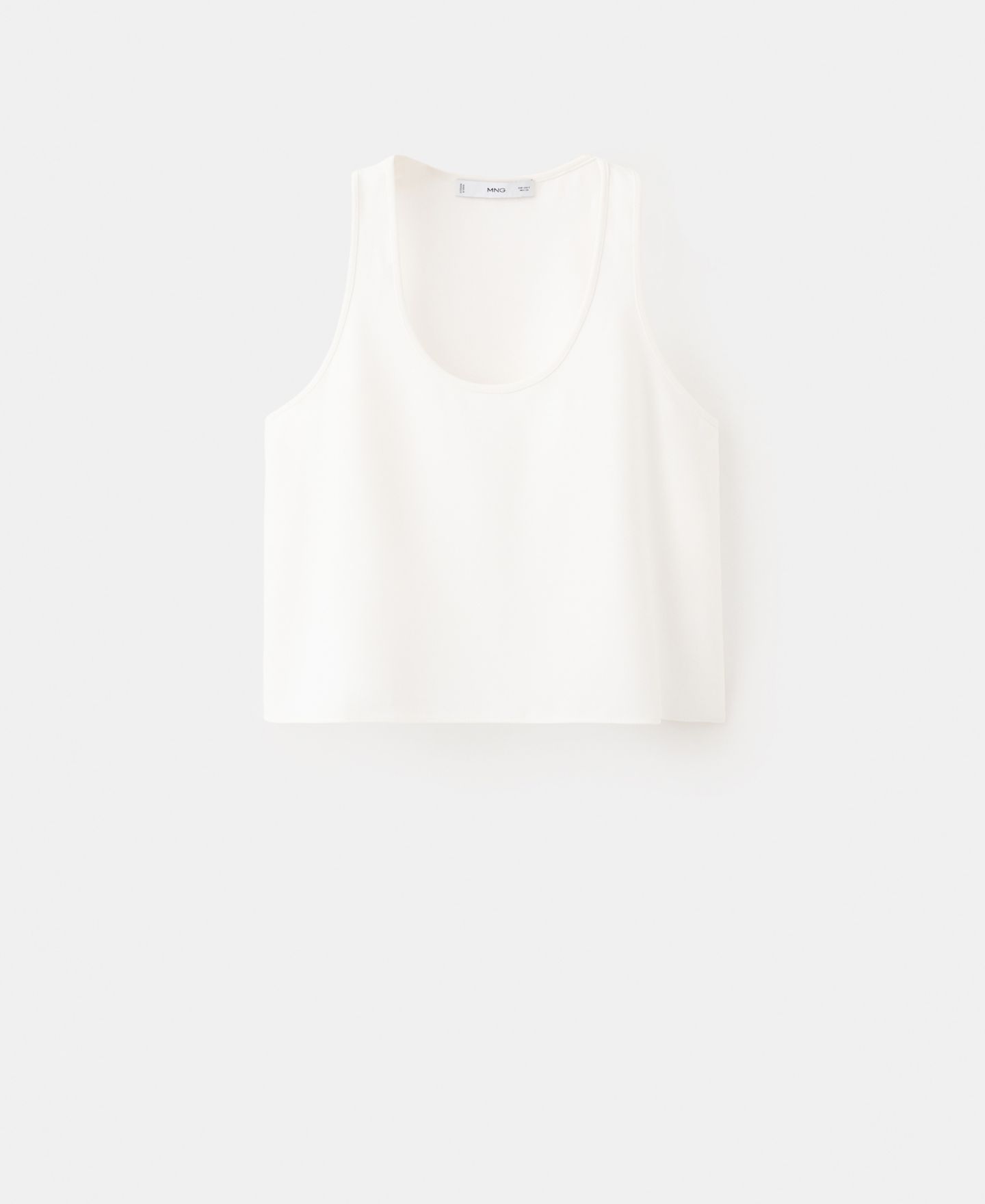 Женский топ Mango Flowy Crop, цвет: Молочный белый — фото 2