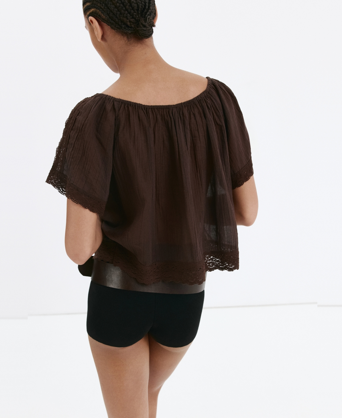 Mango Women's Cotton Lace Blouse