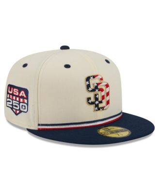 Men's Cream/Red San Diego Padres USA 250 Fourth of July 59FIFTY Fitted Hat