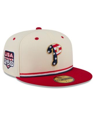 Men's Cream/Red Philadelphia Phillies USA 250 Fourth of July 59FIFTY Fitted Hat