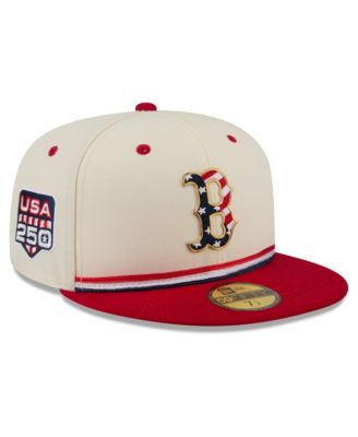 Men's Cream/Red Boston Red Sox USA 250 Fourth of July 59FIFTY Fitted Hat