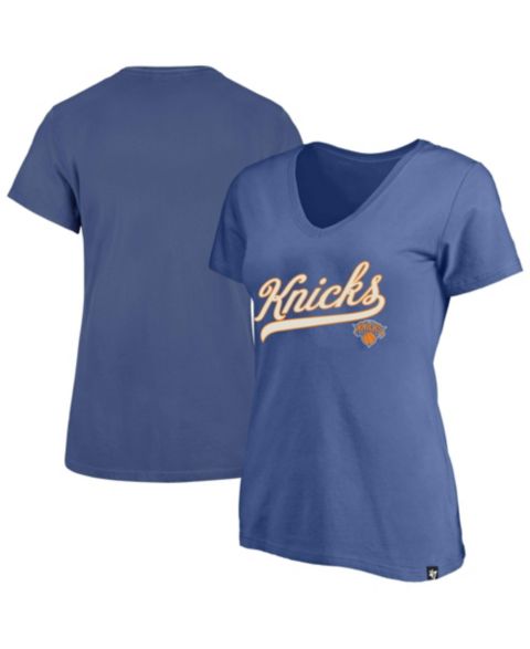 Женская футболка Profile Blue New York Knicks Plus Size Sweep V-Neck