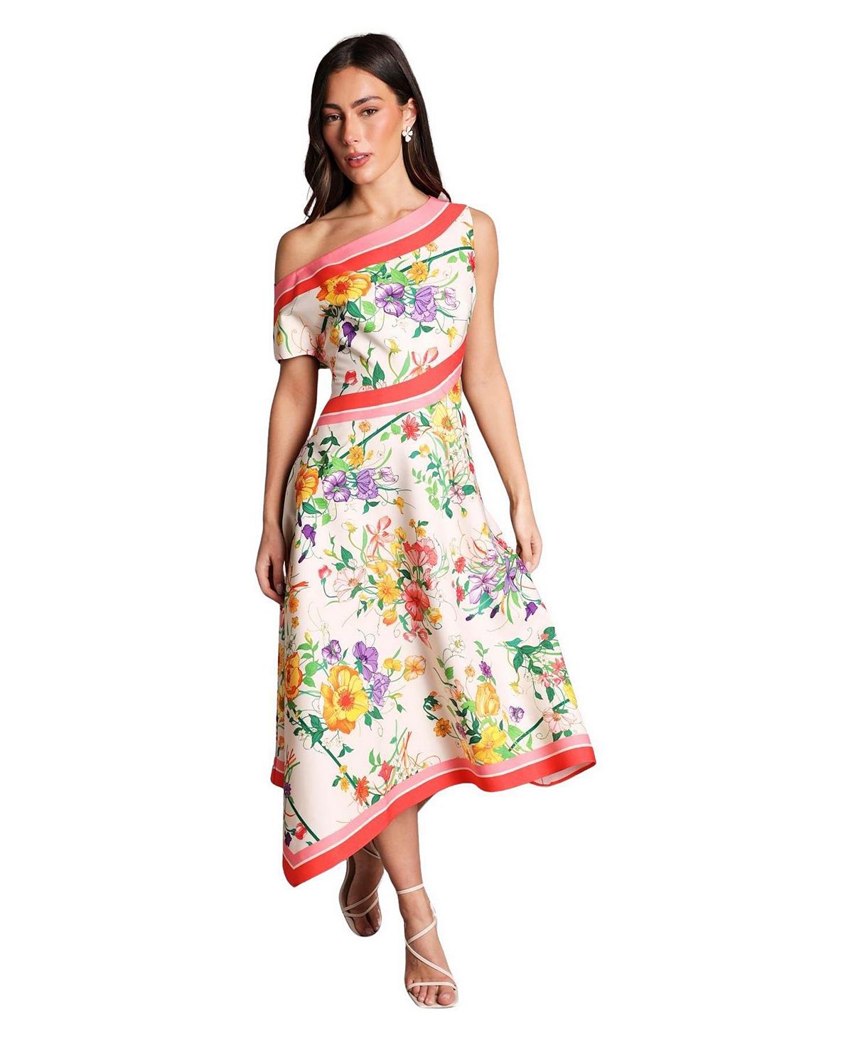 Coast Women's Off Shoulder Satin Midi Dress view 1 — MAYCSS fashion products