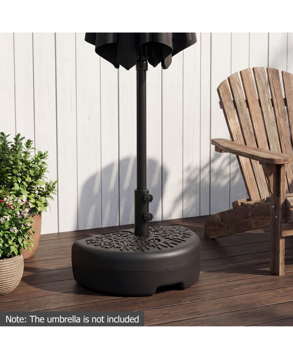 Costway 55 Lbs Half Round Patio Umbrella Base, WaterandSand Fillable Patio Umbrella Stand
