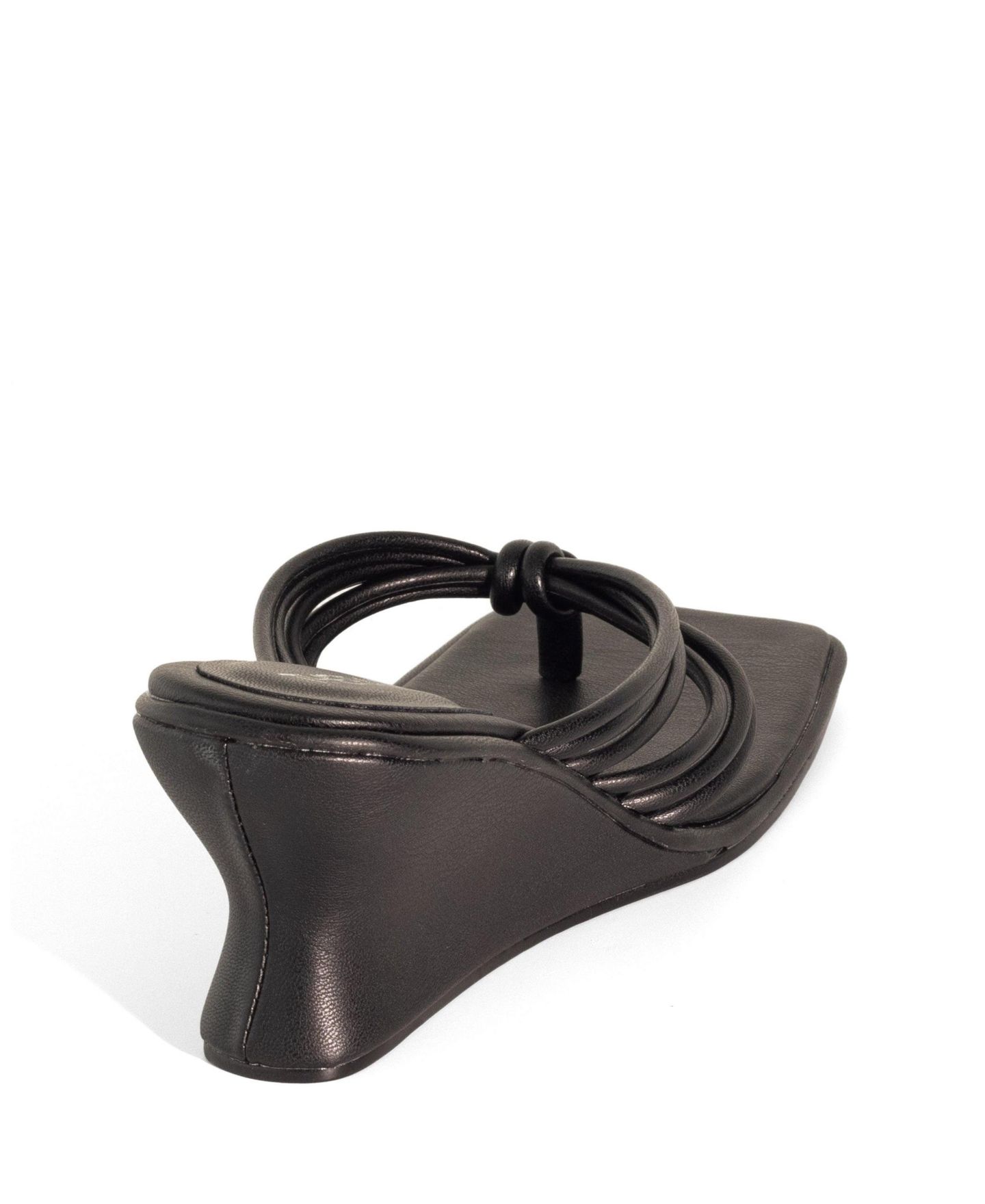 Женские сандалии Therapy Australia Leven Square Toe Thong Wedge Sandal, цвет: Чёрный — фото 3