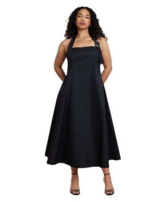 Women's Plus Size Buckle Neckline Maxi Dress