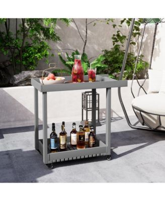 Heavy Duty 2-Tier Utility Cart - 500 lbs Capacity, Deep Tub Shelves, Multipurpose Mobile Storage Trolley for Warehouse, Garage, Office