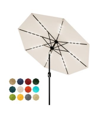 10Feet Patio Umbrella, Waterproof UV-Protected Outdoor Table Umbrella, Tilt Crank, 8 Ribs, Iron Pole For Patio, Garden, Pool