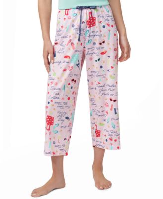 Women's Printed Capri Mid-Rise Pants