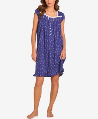 Women's Floral Print Cap-Sleeve Short Nightgown