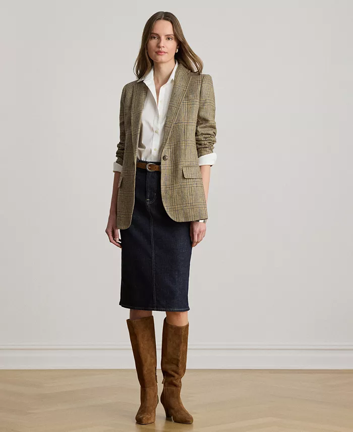 Women's Glen Plaid Padded Blazer - thumbnail 3