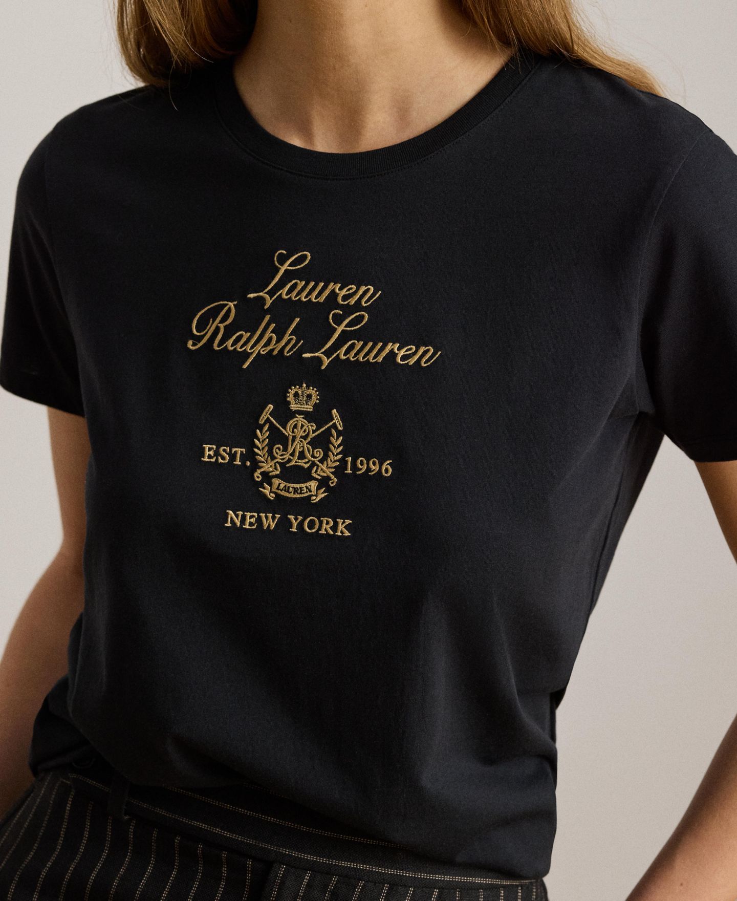 Женская футболка Lauren Ralph Lauren Crewneck Short-Sleeve T-Shirt, цвет: Чёрный — фото 3