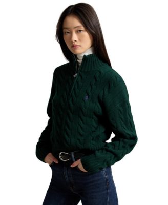 Women's Cable-Knit Half-Zip Sweater
