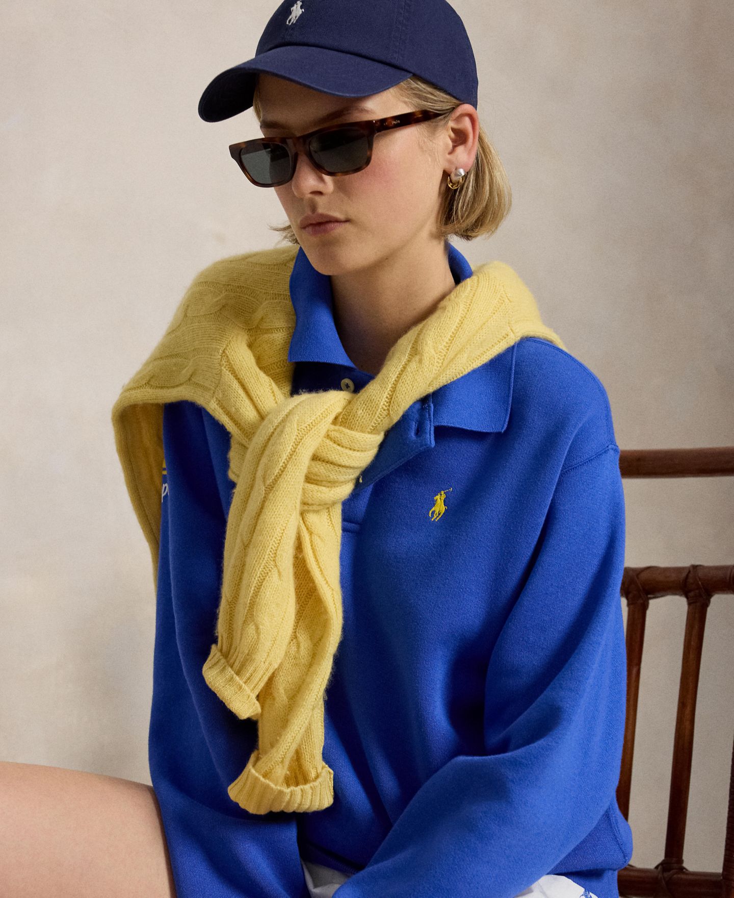 Женское поло Polo Ralph Lauren US Open Long-Sleeve Polo Shirt, цвет: Синий — фото 5