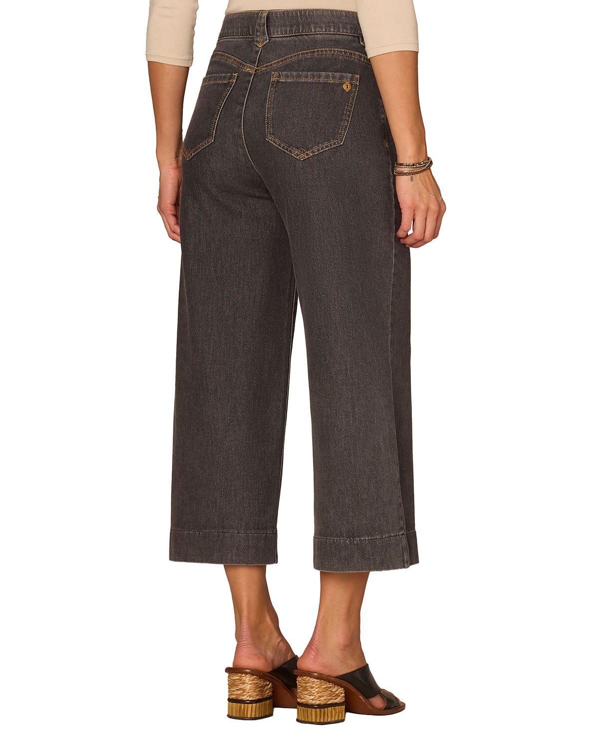 Democracy Petite Cropped Wide-Leg Jeans view 3 — MAYCSS fashion products