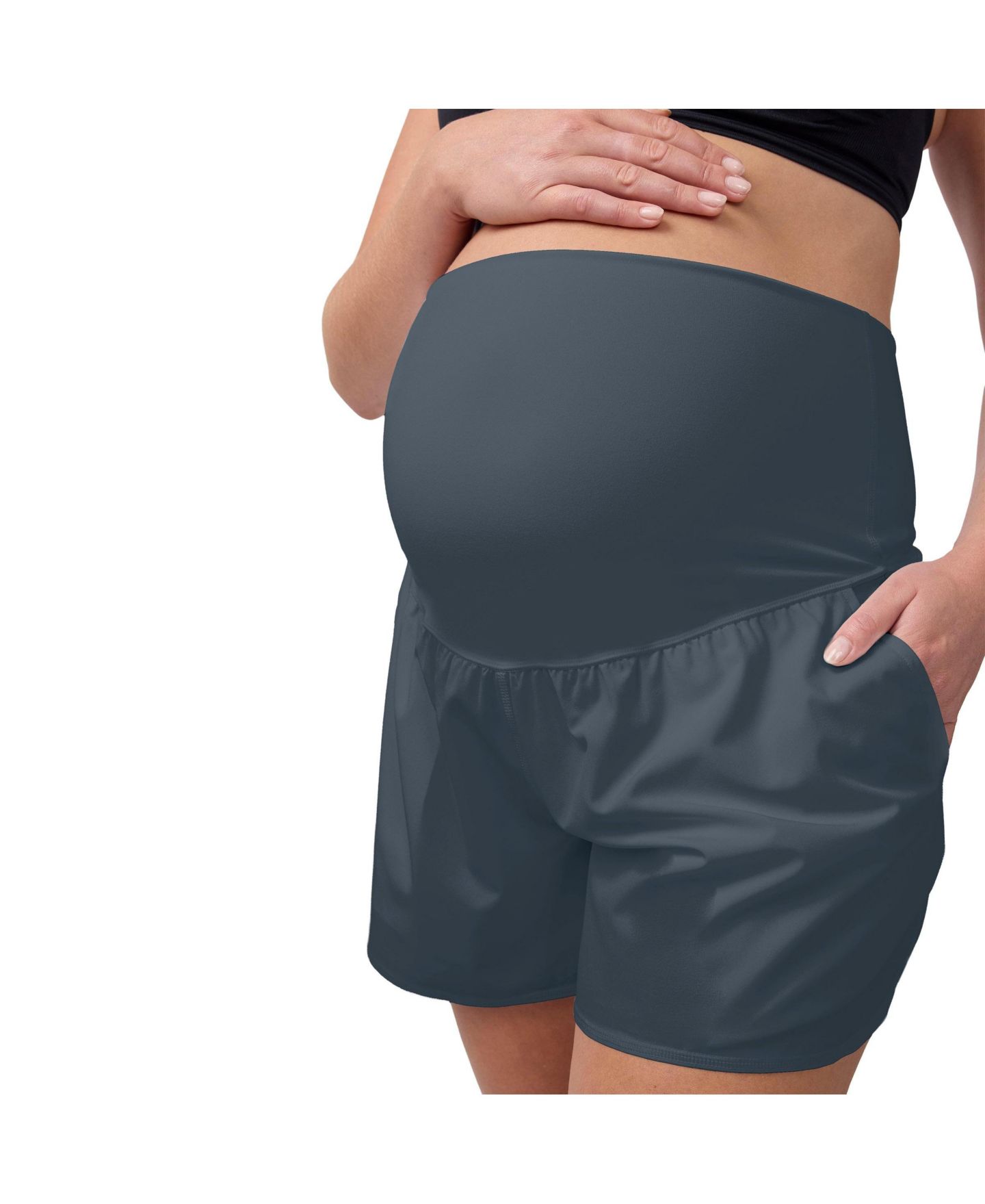 Женские шорты Maternity Ingrid + Isabel Active Short Bundle 2-Pack, цвет: Чёрный — фото 6