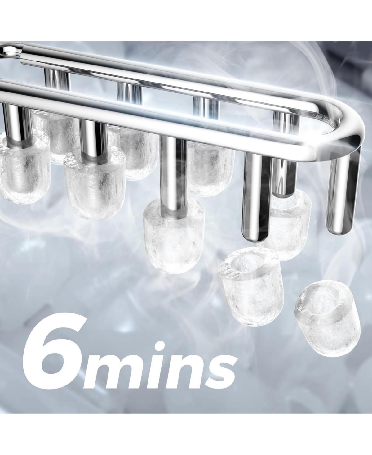 Cowsar Countertop Ice Maker, 8 Ice Cubes in 6 Minutes