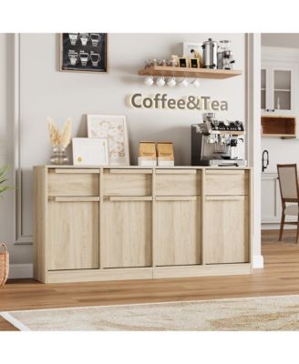 Sideboard Buffet Cabinet with 4 Drawers, 62.4 Inch Large Coffee Cabinet with Storage, Modern Storage Buffet Table